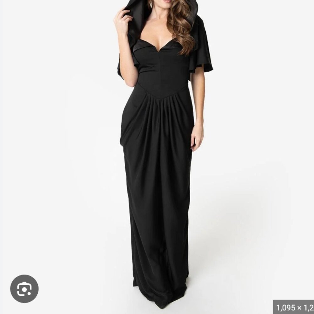 NWT Rare Unique Vintage by Micheline Pitt Zhora black hooded gown